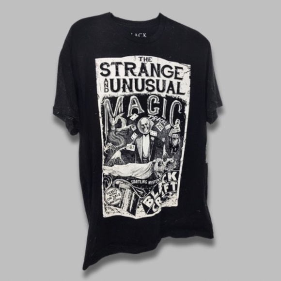 BlackCraft Graphic T-Shirt “Strange and Unusual Magic” Crew Neck Black III NWT - Picture 1 of 3
